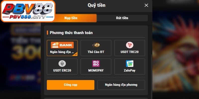 Hướng dẫn nạp tiền PBV88 qua các phương thức an toàn nhất