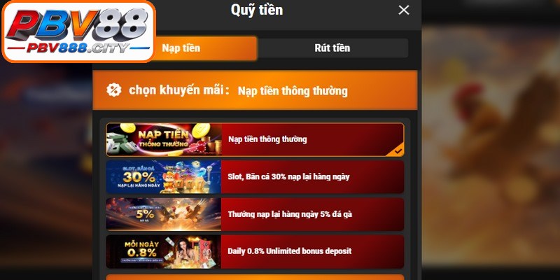 Nạp tiền PBV88 mang lại nhiều ưu điểm vượt trội